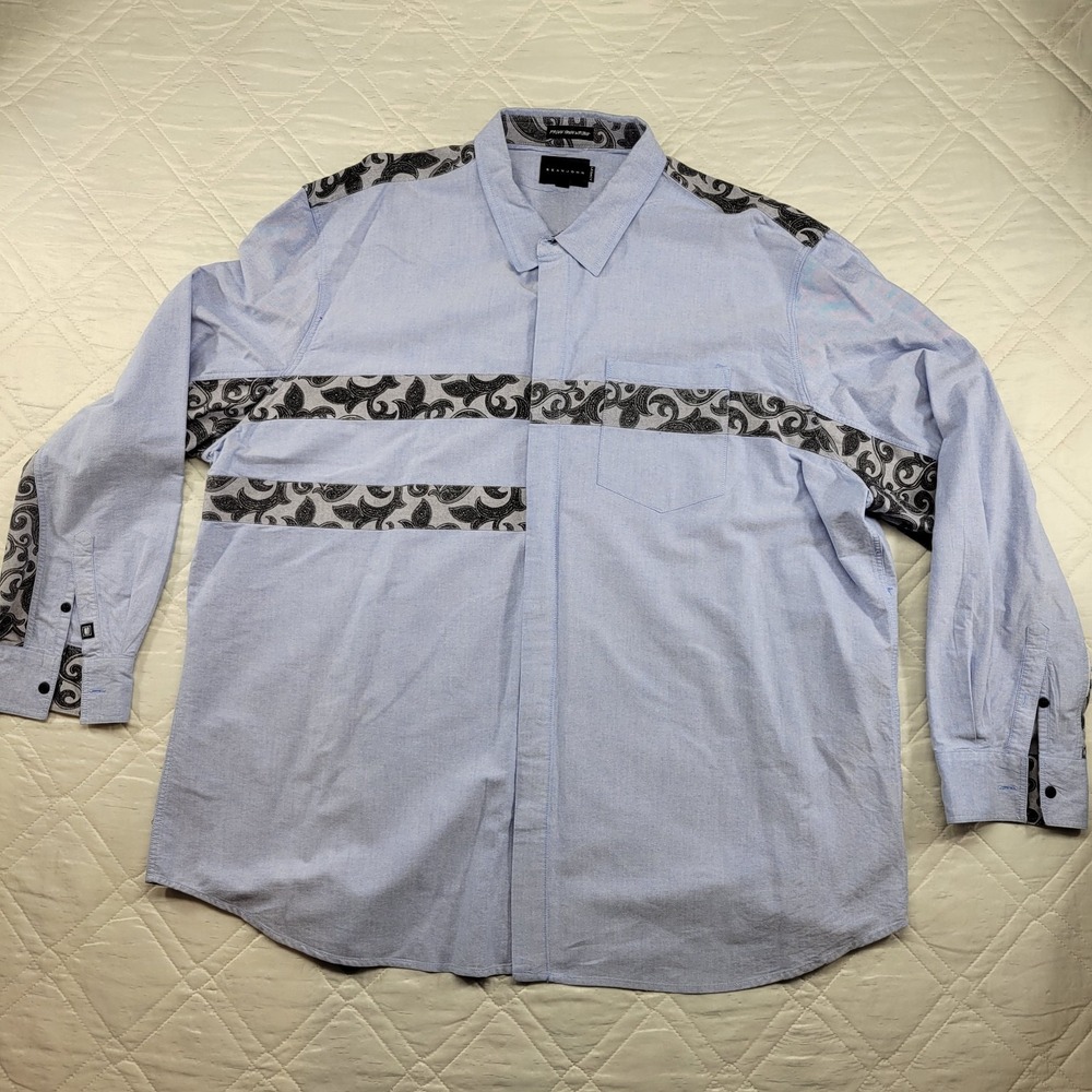 Sean John light blue long sleeve dress shirt w/ paisley accents size 4XL
